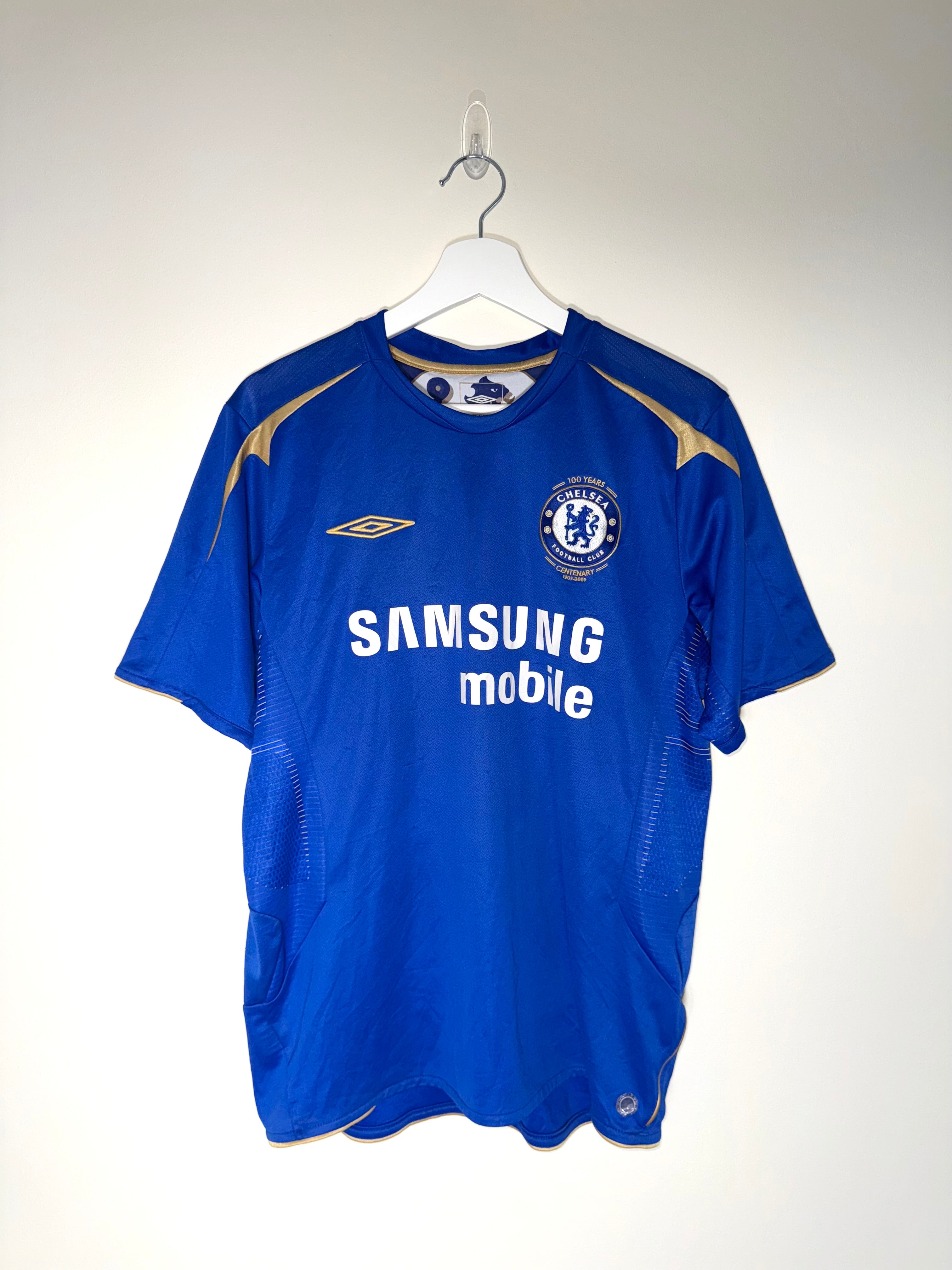 Chelsea 2005/06 Centenary Home Football Shirt *DROGBA* (7/10) M