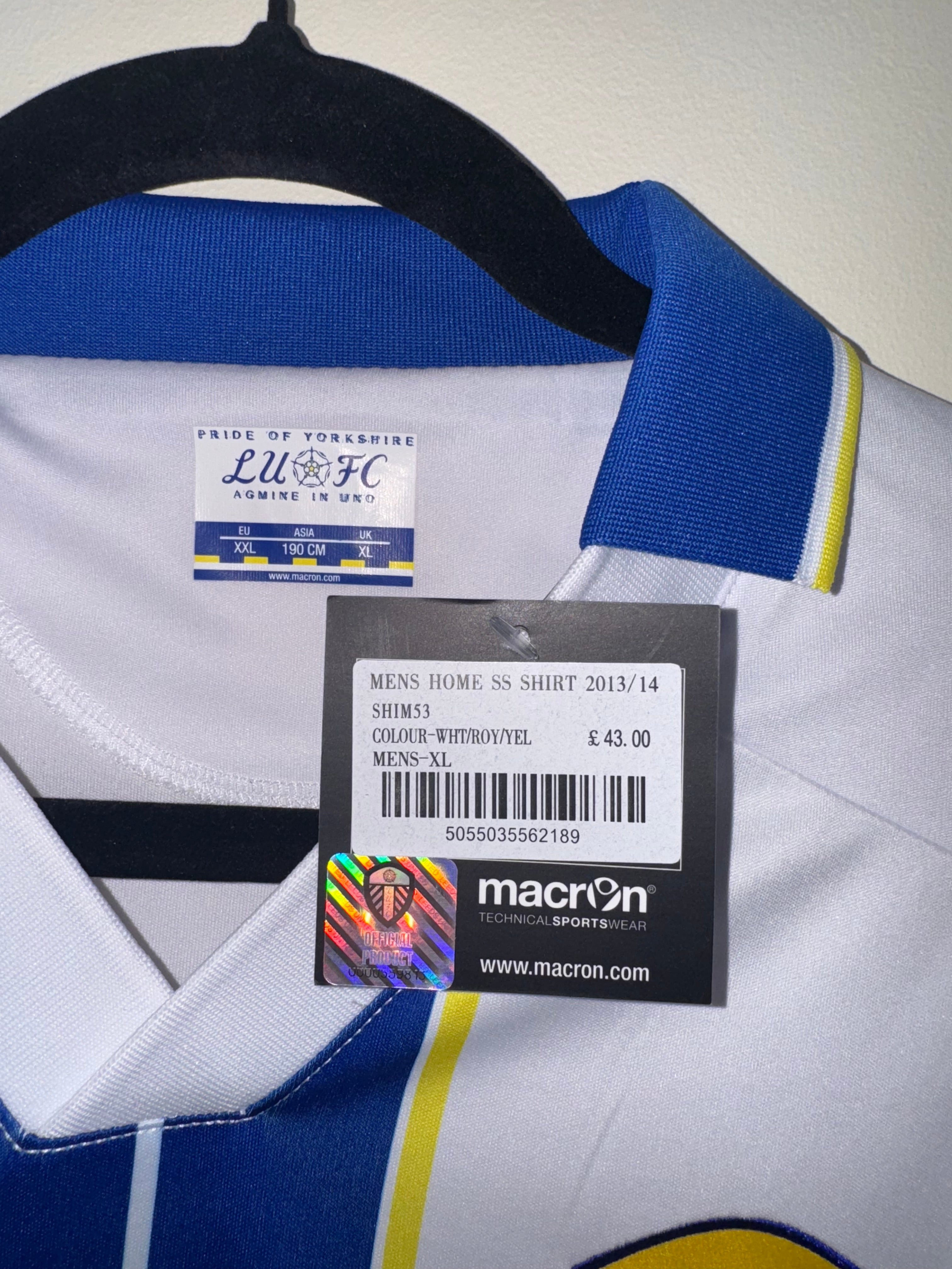 Leeds United 2013/14 Home Shirt BNWT XXL (9/10)